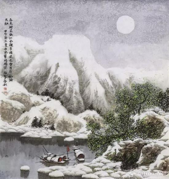 《春江瑞雪渔火红》 赵春秋